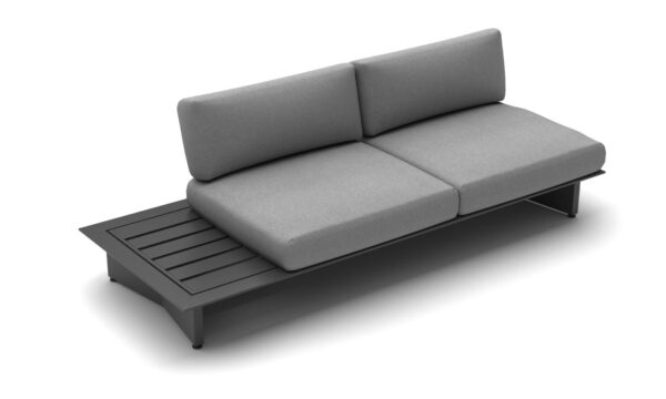 Jati&Kebon Arbon 2 személyes szófa oldalasztallal, prémium alumínium kerti bútorok, Sunbrella párnákkal