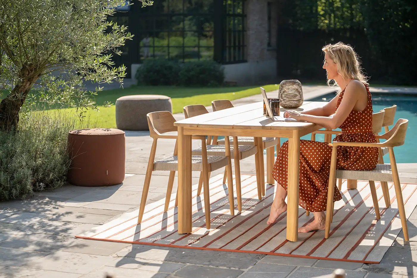 Jati and Kebon Tofino kerti teak étkezőgarnitúra